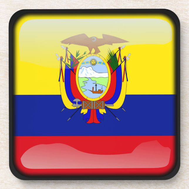 Flagge Ecuadors Getränkeuntersetzer (Vorderseite)