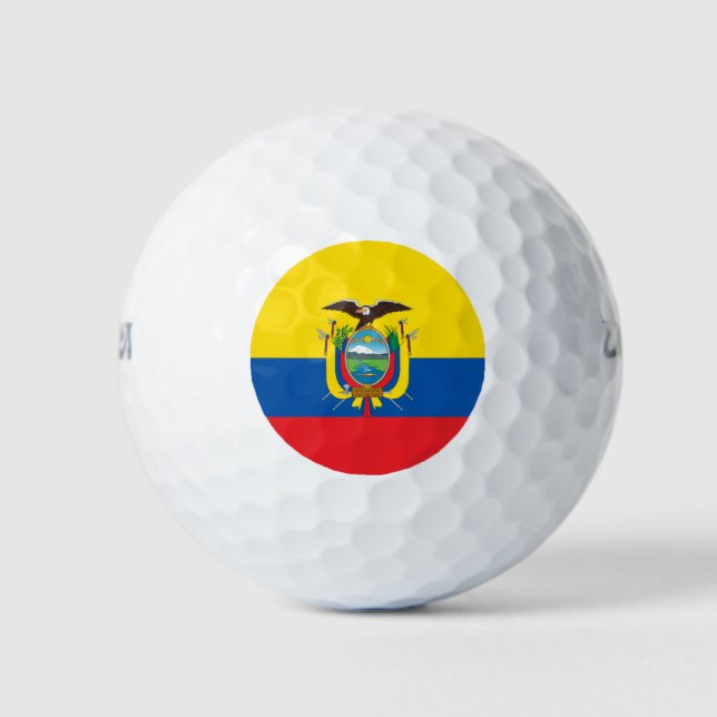 Flagge Ecuadors Golfball (Vorderseite)