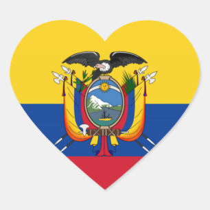 Flagge Ecuadors Herz-Aufkleber