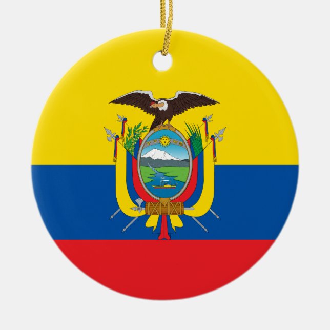 Flagge Ecuadors Keramik Ornament (Vorne)