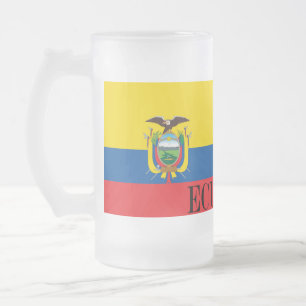 Flagge Ecuadors Mattglas Bierglas