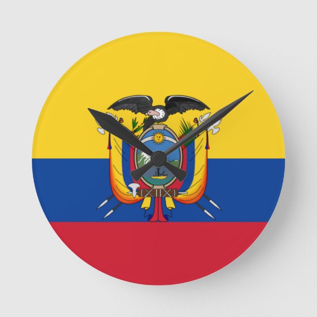Flagge Ecuadors Runde Wanduhr (Vorderseite)