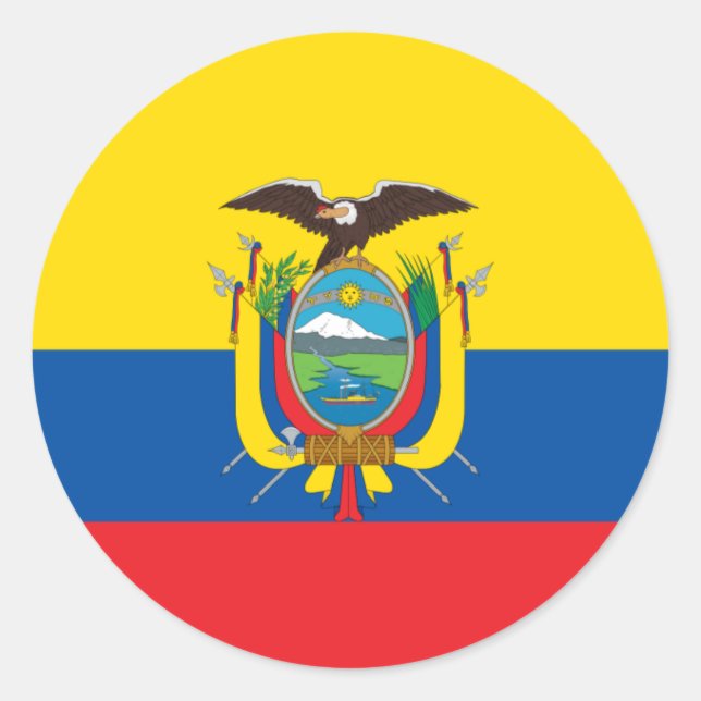 Flagge Ecuadors Runder Aufkleber (Vorderseite)