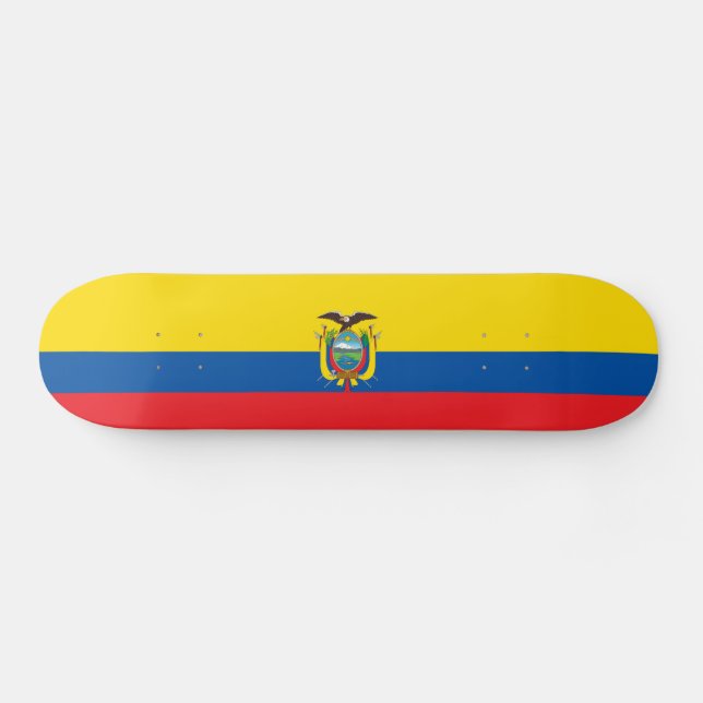 Flagge Ecuadors Skateboard (Horizontal)