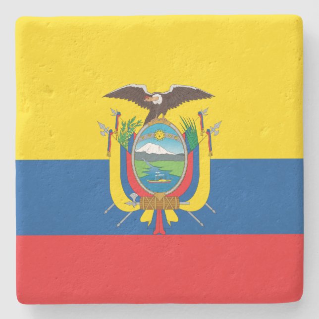 Flagge Ecuadors Steinuntersetzer (Vorderseite)
