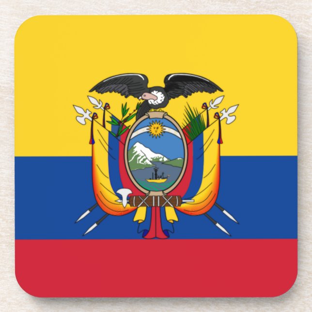 Flagge Ecuadors Untersetzer (Vorderseite)