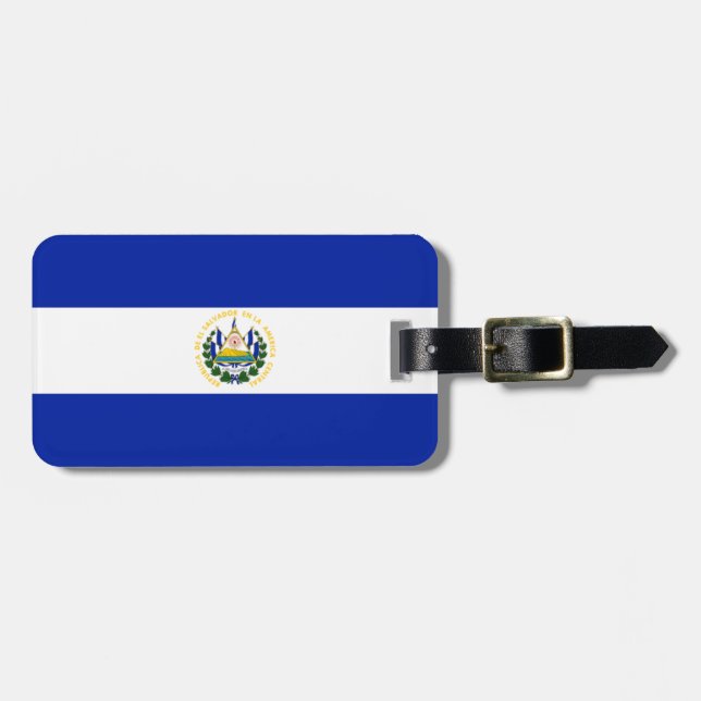 Flagge El Salvador einfacher Identifikation Gepäckanhänger (Vorderseite horizontal)
