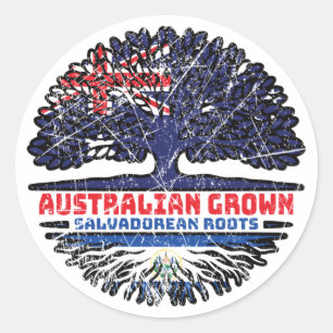 Flagge El Salvador Salvadorianischer Australier Runder Aufkleber