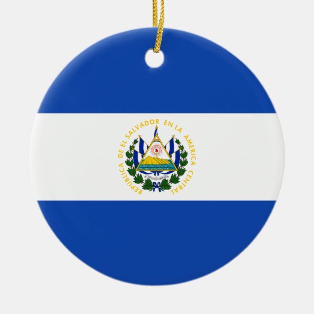 Flagge El Salvadors - Bandera de El Salvador Keramik Ornament (Vorne)