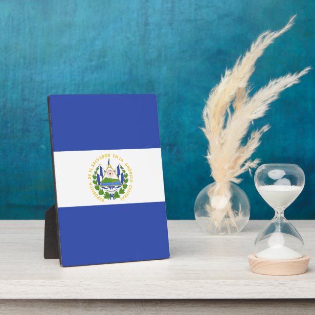 Flagge El Salvadors Fotoplatte (Seite)