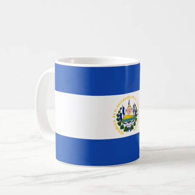 Flagge El Salvadors Kaffeetasse (Vorderseite Links)