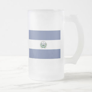 Flagge El Salvadors Mattglas Bierglas