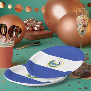 Flagge El Salvadors Pappteller