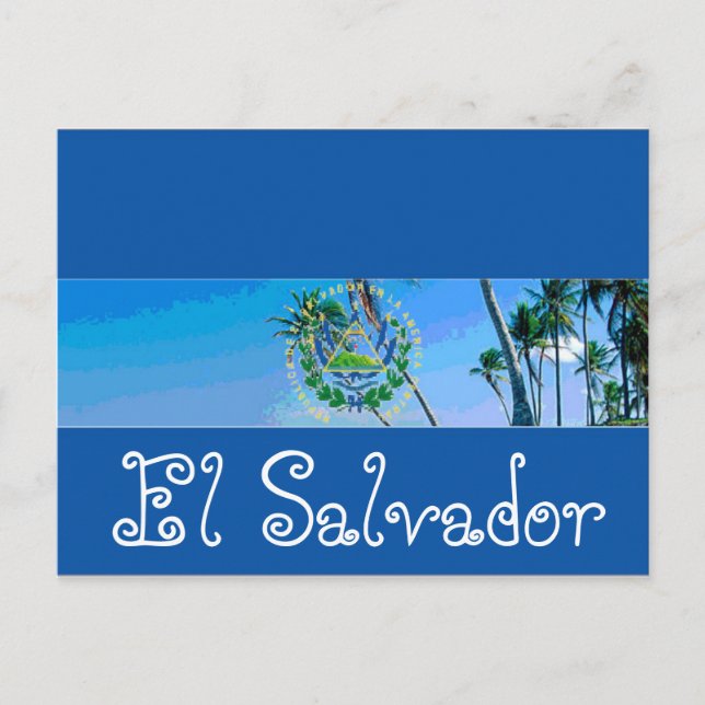Flagge El Salvadors Postkarte (Vorderseite)