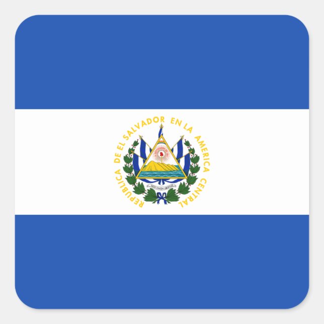 Flagge El Salvadors Quadratischer Aufkleber (Vorderseite)