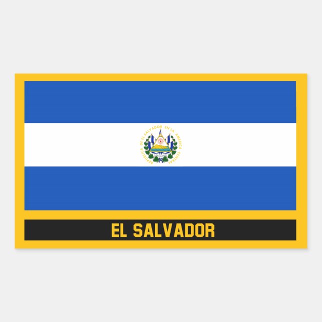 Flagge El Salvadors Rechteckiger Aufkleber (Vorderseite)