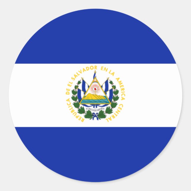 Flagge El Salvadors Runder Aufkleber (Vorderseite)