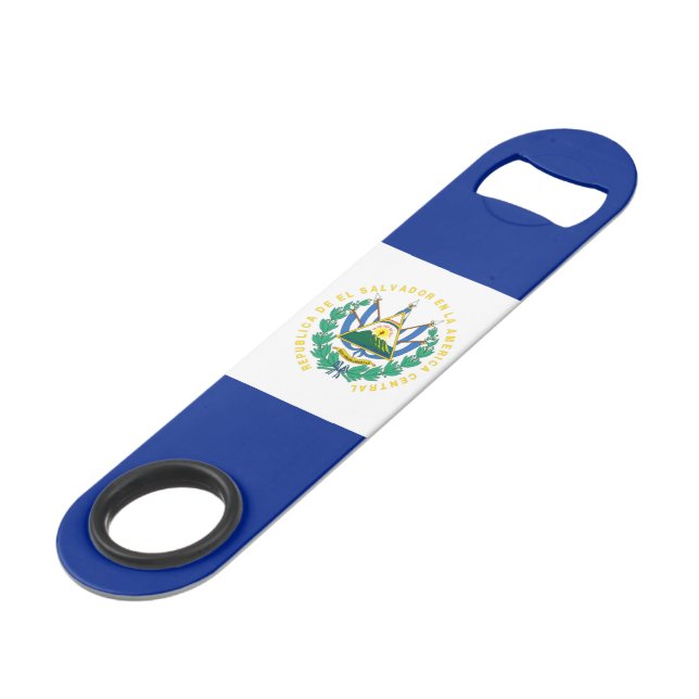 Flagge El Salvadors Speed Flaschenöffner (Vorderseite Schrägansicht)