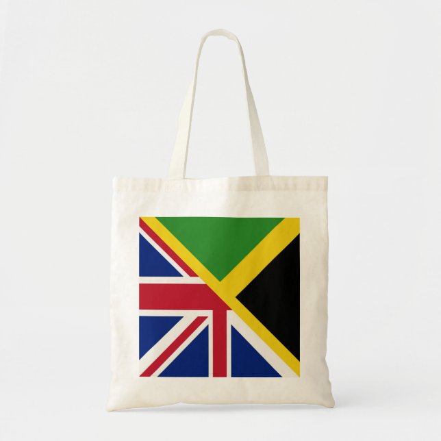 Flagge Englisch | Flagge Jamaikas halb England Tragetasche (Vorne)