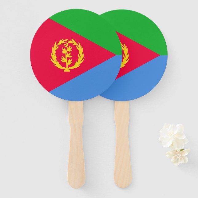 Flagge Eritrea Fächer (Vorne und Hinten)