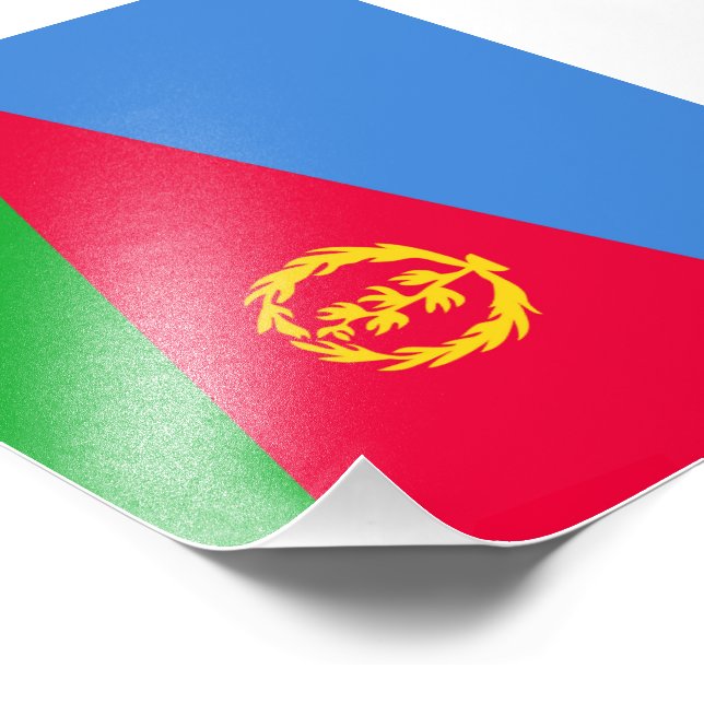 Flagge Eritrea Fotodruck (Ecke)
