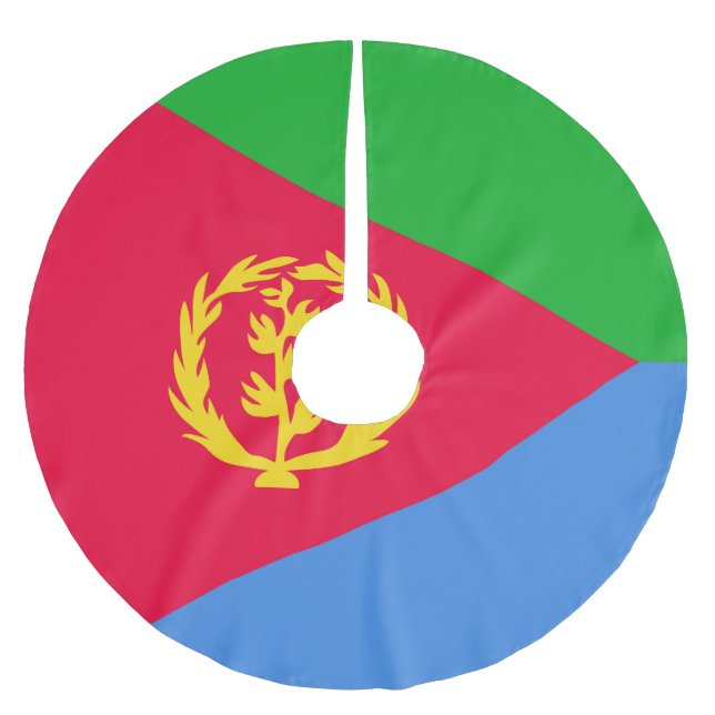 Flagge Eritrea Polyester Weihnachtsbaumdecke (Vorderseite)