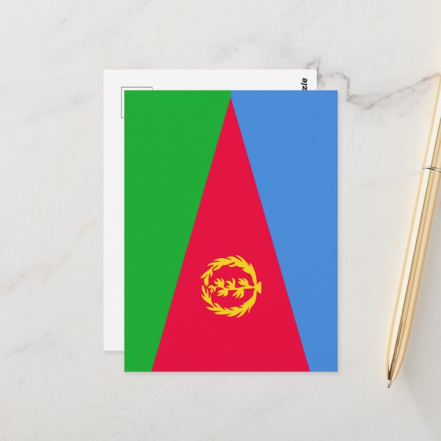 Flagge Eritrea Postkarte (Vorderseite/Rückseite Beispiel)