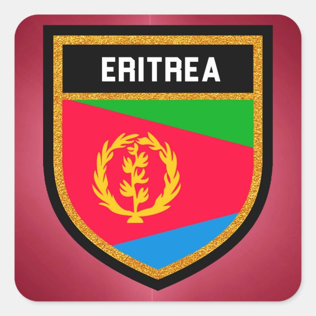Flagge Eritrea Quadratischer Aufkleber (Vorderseite)