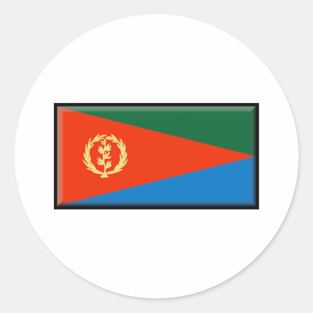 Flagge Eritrea Runder Aufkleber (Vorderseite)