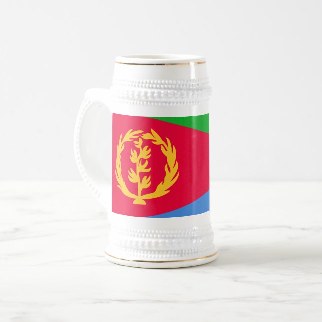Flagge Eritreas Bierglas (Vorderseite Links)