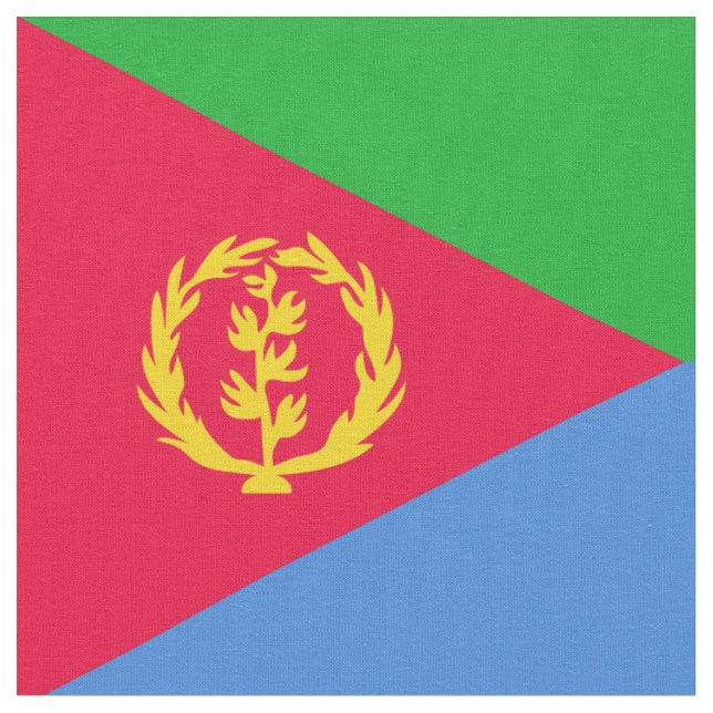 Flagge Eritreas Stoff (Nahaufnahme)