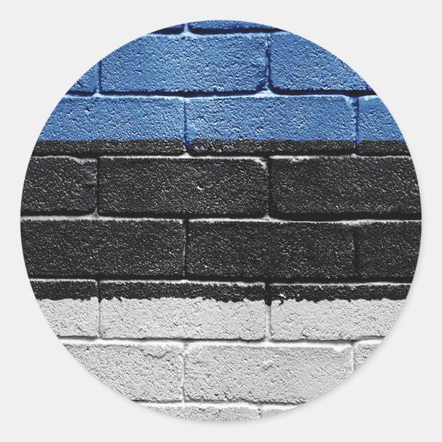 Flagge Estlands Runder Aufkleber (Vorderseite)