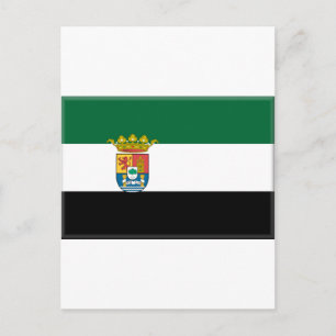 Flagge Extremadura (Spanien) Postkarte