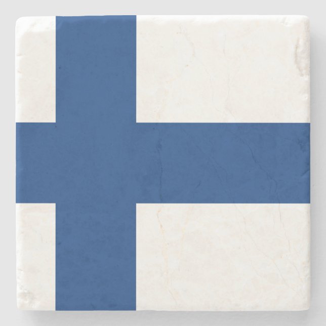 Flagge Finnland Steinuntersetzer (Vorderseite)
