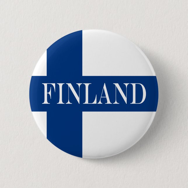 Flagge Finnlands Blaues Kreuz Suomi Button (Vorderseite)