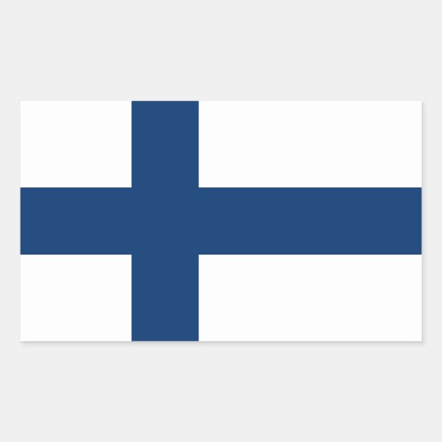 Flagge Finnlands Rechteckiger Aufkleber (Vorderseite)