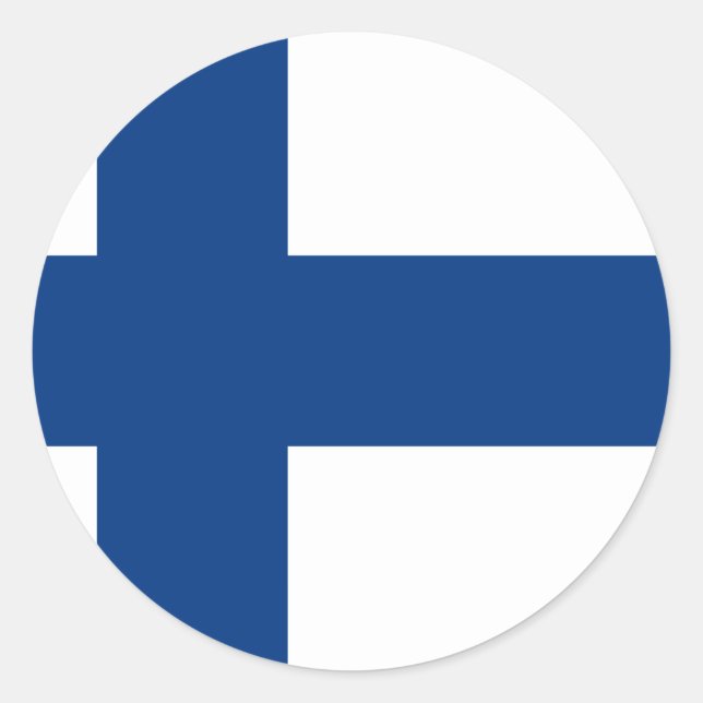 Flagge Finnlands - Suomen lippu - Finnische Flagge Runder Aufkleber (Vorderseite)