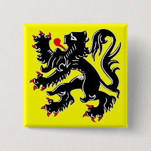 Flagge Flanderns, Belgien Button