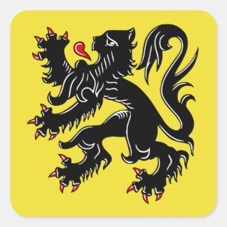 Flagge Flanderns (Belgien) Quadratischer Aufkleber