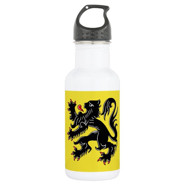Flagge Flanderns (Belgien) Trinkflasche (Vorderseite)