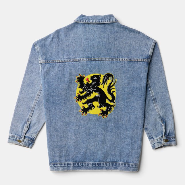 Flagge Flanderns Jeansjacke (Rückseite)