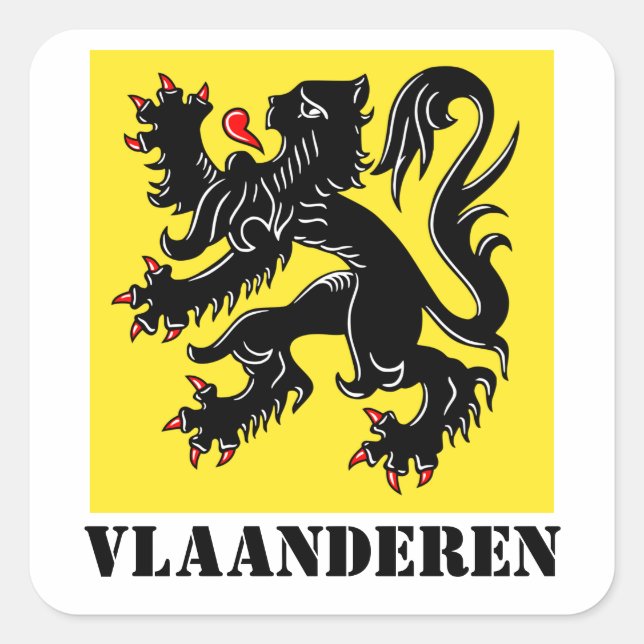 Flagge Flanderns Quadratischer Aufkleber (Vorderseite)