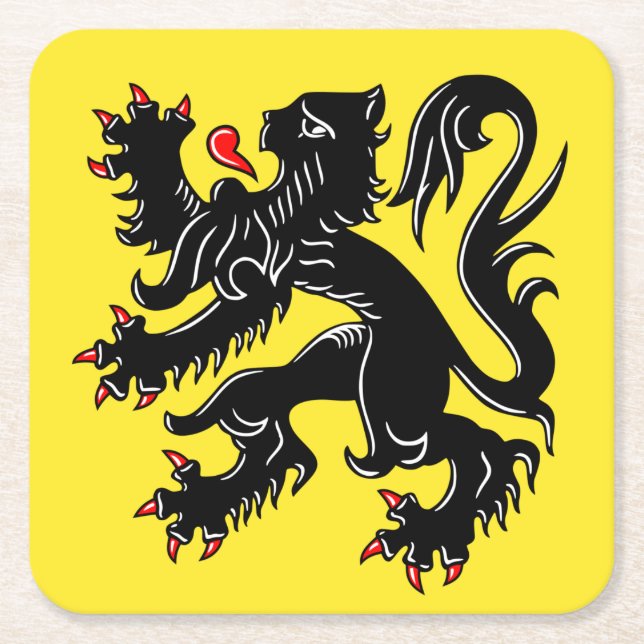 Flagge Flanderns Rechteckiger Pappuntersetzer (Vorderseite)
