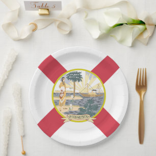 Flagge Floridas: Der Sunshine-Staat der Floridiane Pappteller