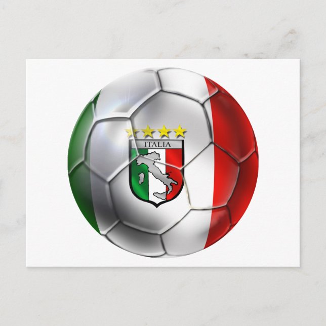 Flagge Forza Azzurri Calcio Fußball Postkarte (Vorderseite)