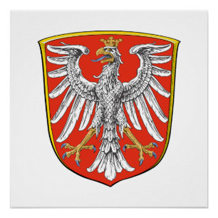 Flagge Frankfurt Main Stadt Deutschland Symbol Emb Poster