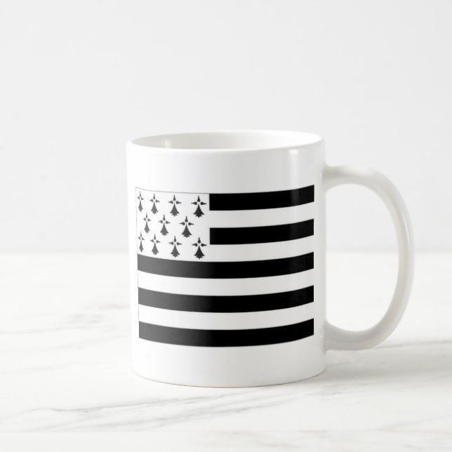 Flagge Frankreichs Bretagne Kaffeetasse (Rechts)