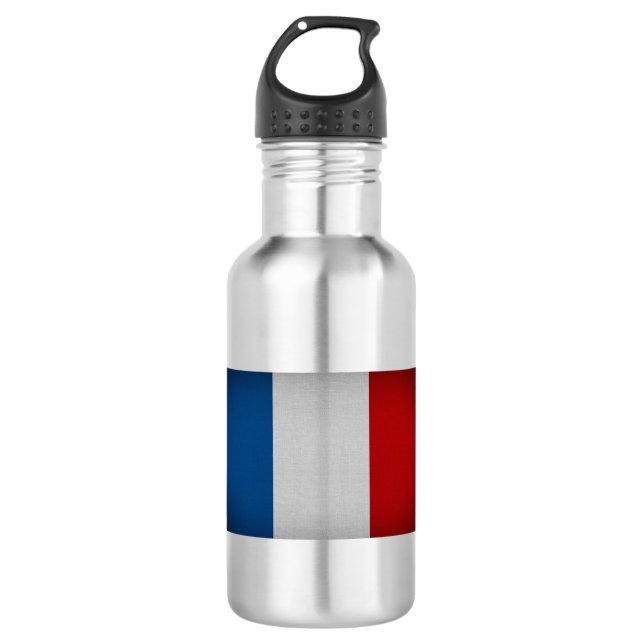 Flagge Frankreichs Edelstahlflasche (Vorderseite)