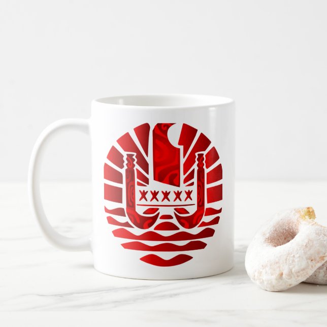 Flagge Frankreichs (rot) Kaffeetasse (Mit Donut)