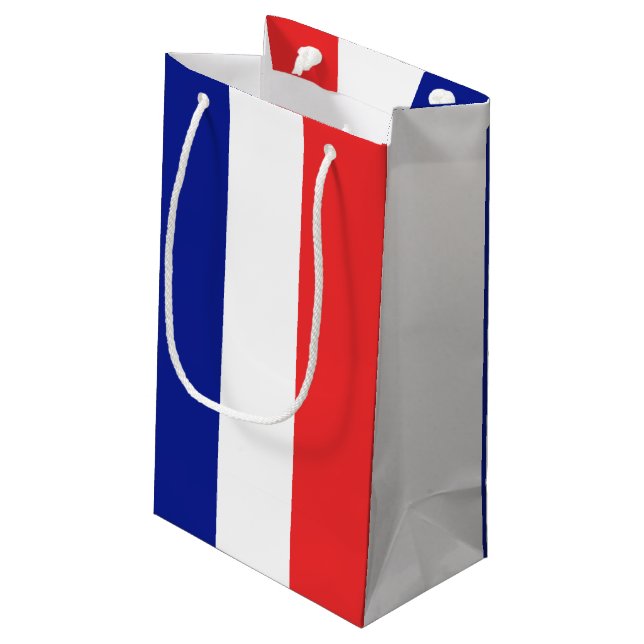 Flagge Frankreichs Tricolore Kleine Geschenktüte (Rückseite Schrägansicht)